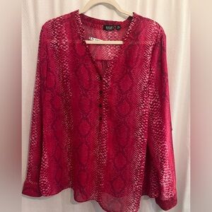 a.n.a Hot Pink Snake Print Blouse